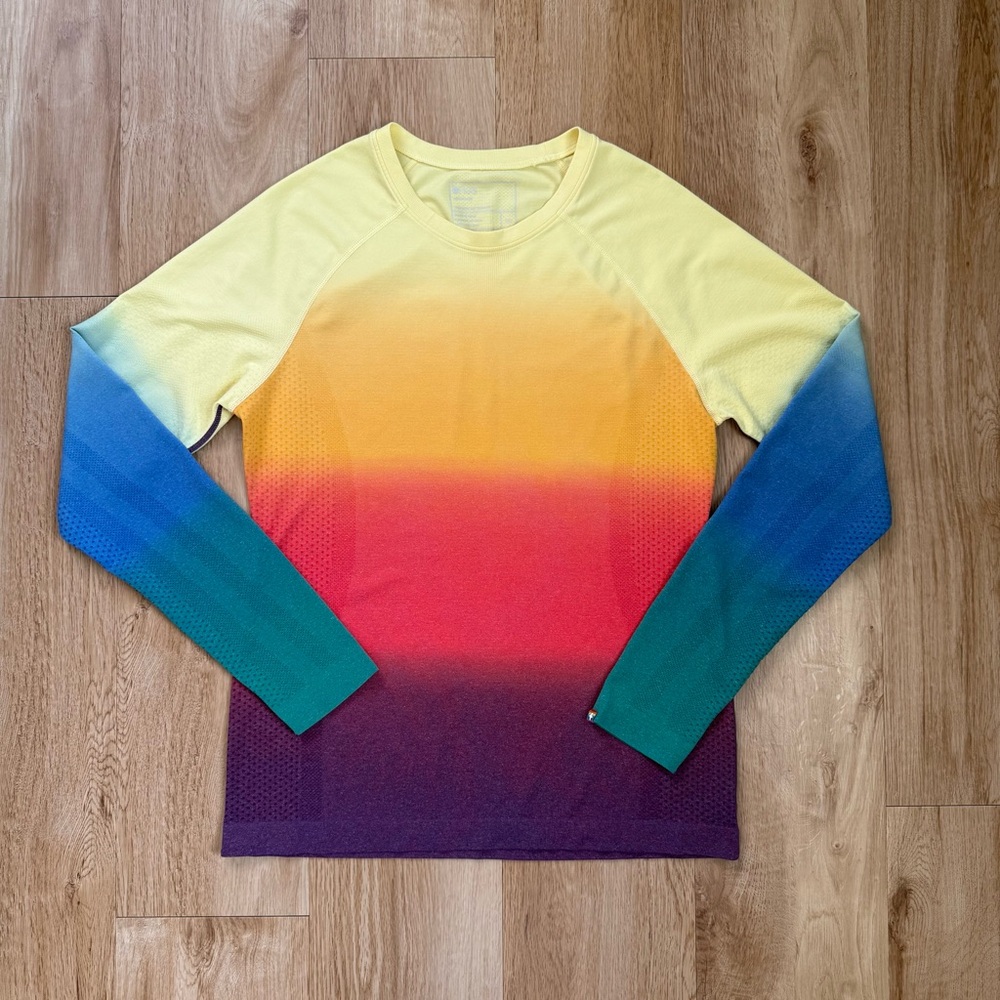 Figs XL Limited Edition Salta Seamless Underscrub Ombre Rainbow Long Sleeve Top